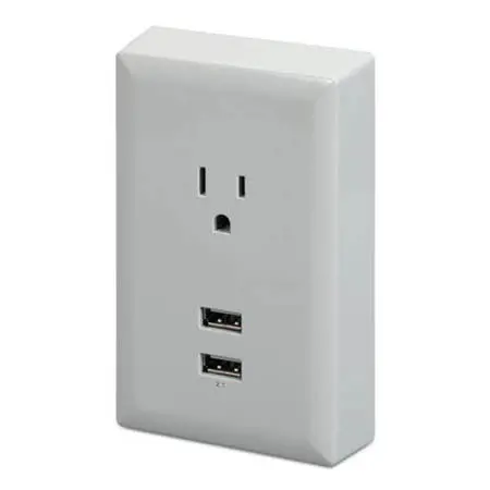 Wp2uwr - Wall Tap 1-Outlet 2Usb 15A 125V  5Vdc 1A 1