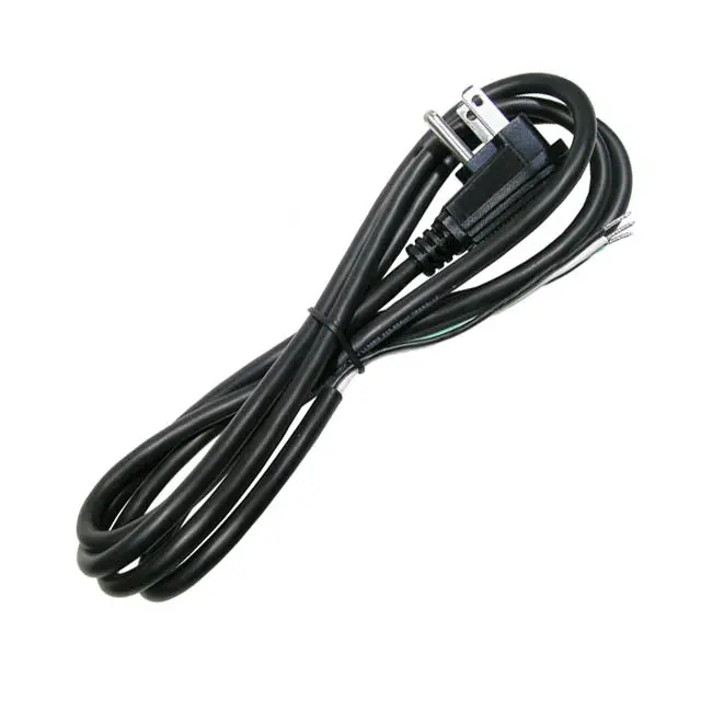31-033Ra-0 - Line Cord 3/16 10Ft Ra Plug Blk Open End Sjt Plug 5-15P 1