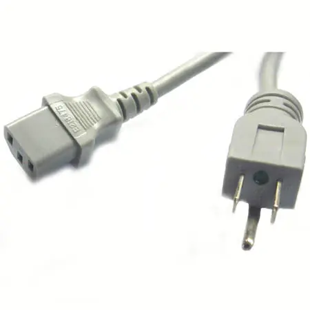 Pyew-1577Aa - Inst Cord 3/18 10Ft Hospital Gr Rnd Sjt Gray Pl 5-15P To Fem C13 1