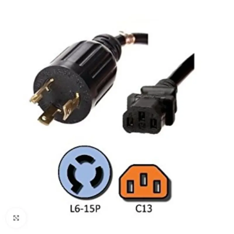 Pow136-10-14 - Power Cable Locking 3/14 10Ft Sjt Nema L6-15P To Female C13 1