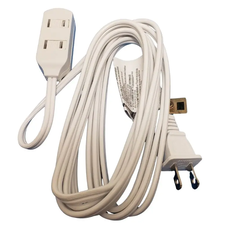 58116 - Extension Cord 2/16 9Ft Wht 3 Outlet Spt-2 13A 125V (12 Pcs/Pkg) 1