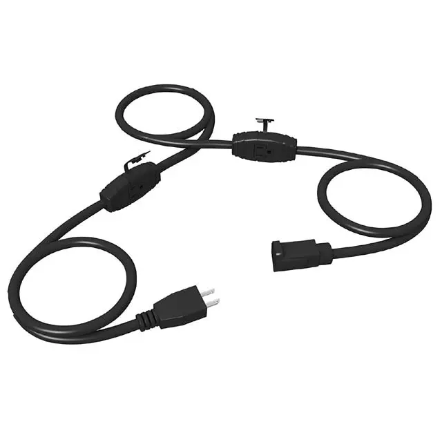 31955 - Extension Cord 3/14 12Ft 3 O/Let 4Ft Spaced Sjtw Blk 1