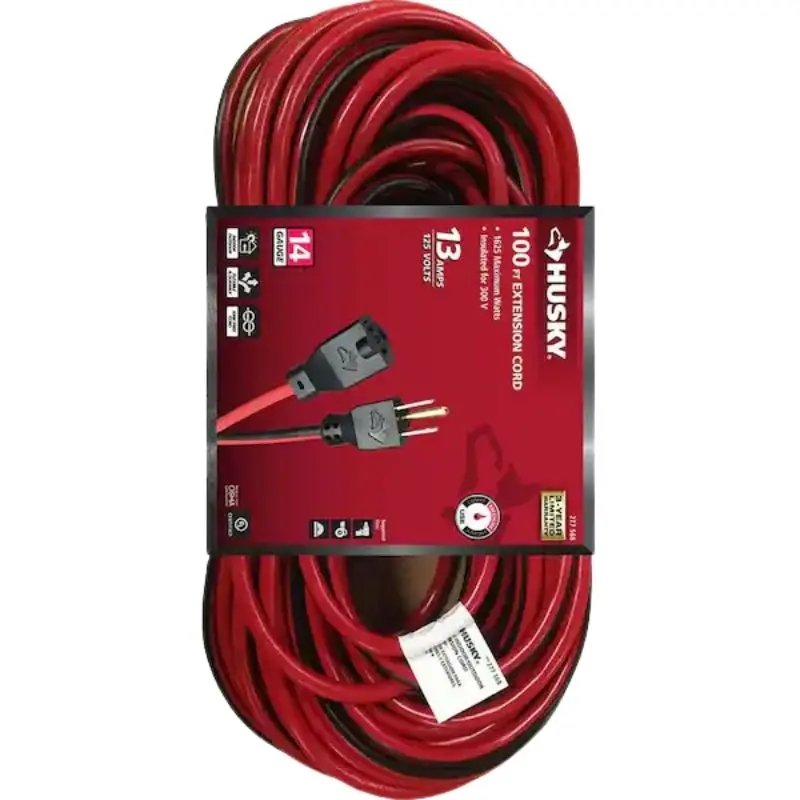 277568 - Extension Cord 3/14 100Ft Sjtw Red And Blk 1