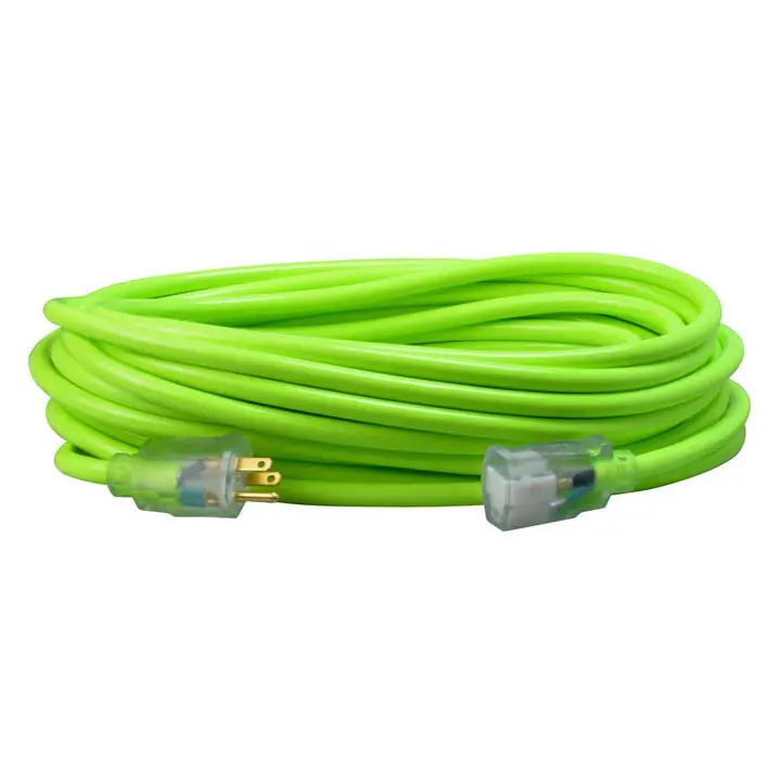 D11710100gn - Extension Cord 3/10 100Ft Green Sjtw Lighted Ends 15A 125V -40F 1