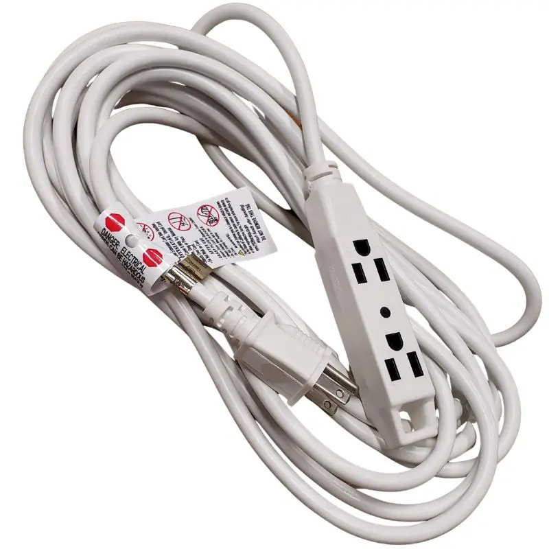Pyjh-2488 - Extension Cord 3/16 25Ft 3Out Wht Sjtw Outdoor 1