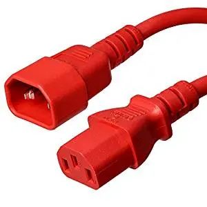 0419-2Red - Jumper Cord 3/18 2Ft Rnd Red Sjt C14 To C13 1