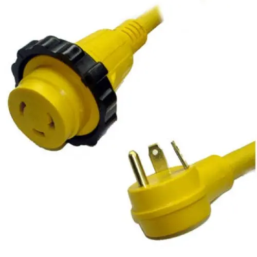 35Pcmrv-Oem - Powercord Plus Cordset 3C/10Awg Marine 30A 125V Stw Ra Yel 35Ft 1