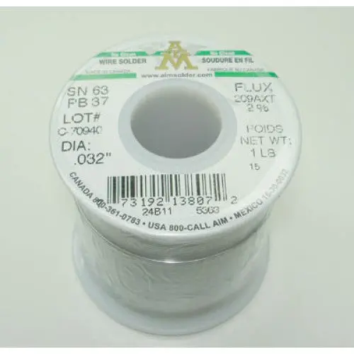 13807 - Solder Wire 63/37 No Clean 1Lb Gn Green Rosincore 2% 0.032 1