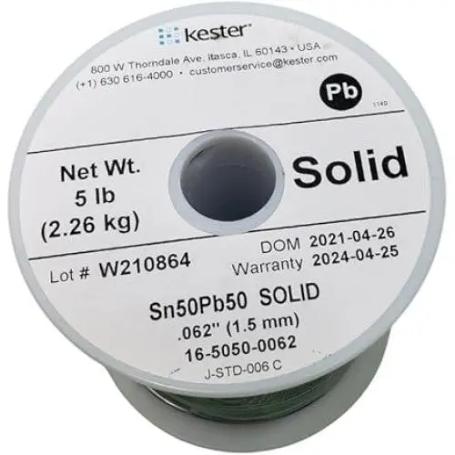 16-5050-0062 - Solder Wire 50/50 Solid 5Lb 1.57 Mm 0.062In Diameter Sn50pb50 1