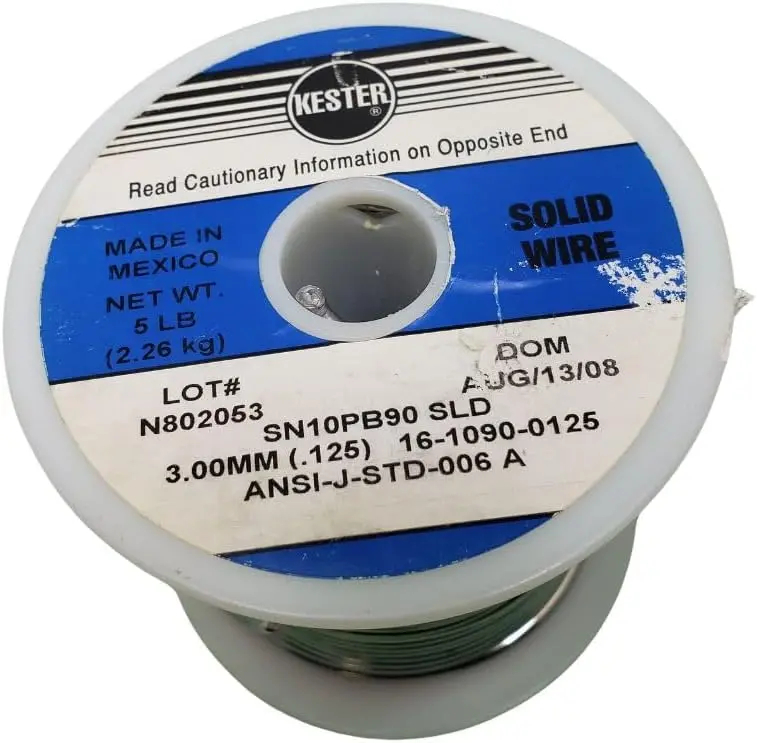16-1090-0125 - Solder Wire 10/90 Solid 5Lb 3Mm 0.125In Dia Sn10pb90 1