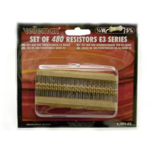 K/Res-E3 - Resistor Set Assorted 1/4W 5% Cf 3 Each Of 16 Values (480 Pcs/Pkg) 1