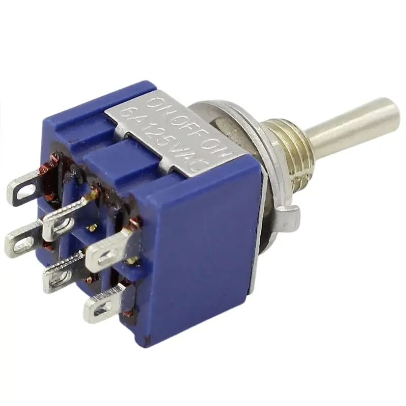 Swtog-000203 - Toggle Switch 2P2t 6A On-Off-On 125Vac Th Sol 6Mm Hole 1