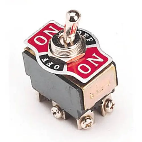 R13-8 - Toggle Switch 2P2t 10A On-Off-On 125Vac Th Scr W/Plate 12Mm Hole 1