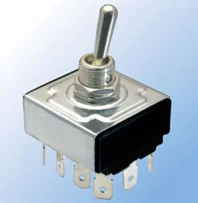 R13-44F - Toggle Switch Mom 4P2t 16A (On)- Off-(On) 125Vac Th Qt 12Mm Hole 1
