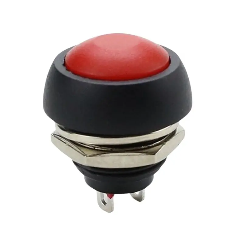 Swpus-001202 - Push Switch Mom 1P1t No Thr Sol 12Mm 2A 48Vdc Domed Head Red 1