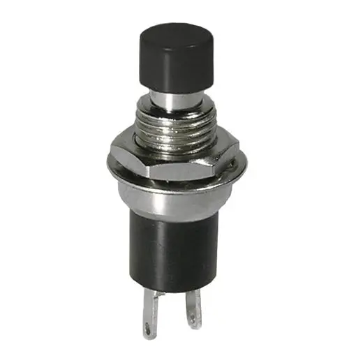 Scah-1201A - Push Switch Mom 1P1t Nc Thr Sol 7Mm Blk Cap 1A/125Vac 1