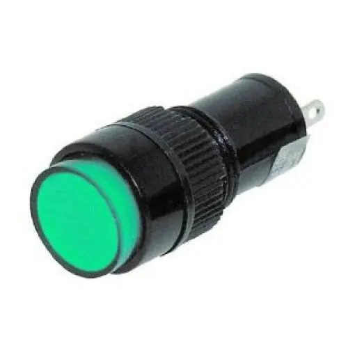 Nn10cgr - Indicator 12V Led 9Mm Grn Chmt Sol Tab Round Lens 1