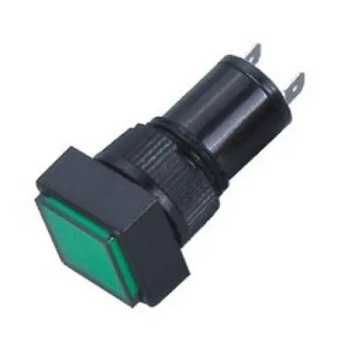 Nn10sgr - Indicator 12V Led 9Mm Grn Chmt Sol Tab Square Lens 1