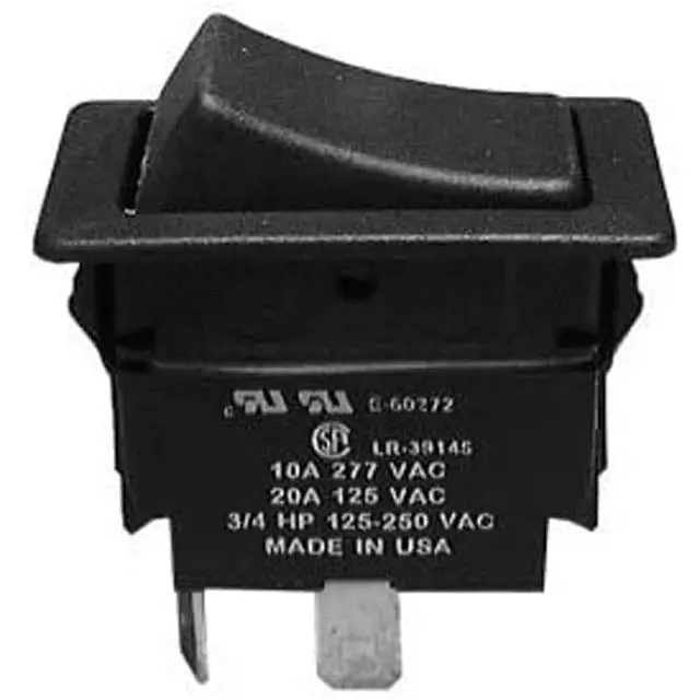 30-600 - Rocker Switch 1P1t 20A On-Off 0.25In Qc 20A/125Vac 10A/277Vac 1