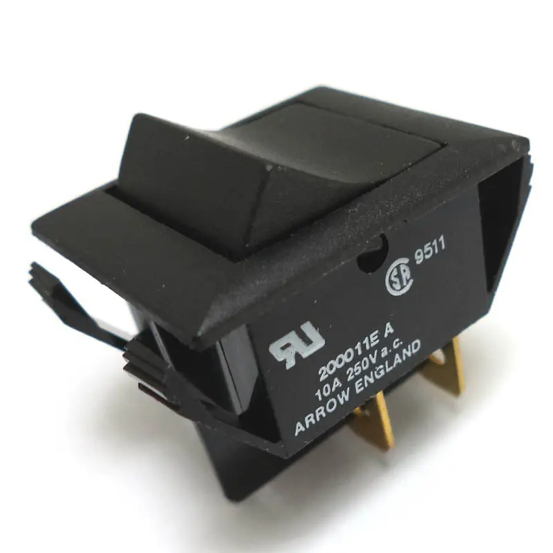 200011E Aa - Rocker Switch 2P1t 10A On-Off 250Vac Qt 22X30mm Blk 1