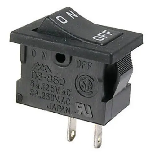 46-144-1 - Rocker Switch 1P1t 5A On-Off 125Vac Sol 13X2mm Blk 1