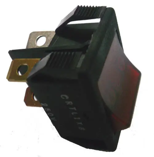 Crtl1x8 - Rocker Switch Lit 1P1t 20A On- Off 125/250Vac Qt 22X28mm Red 1