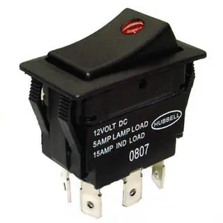 7900055 - Rocker Switch Lit 1P2t 5A On-Off -On 12Vdc Qt 21X38mm Actu Blk 1