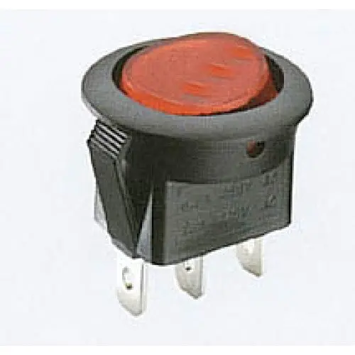 66-2290 - Rocker Switch Lit 1P1t 6A On-Off 12Vdc Qt 14.5Mm Hole Actu Red 1