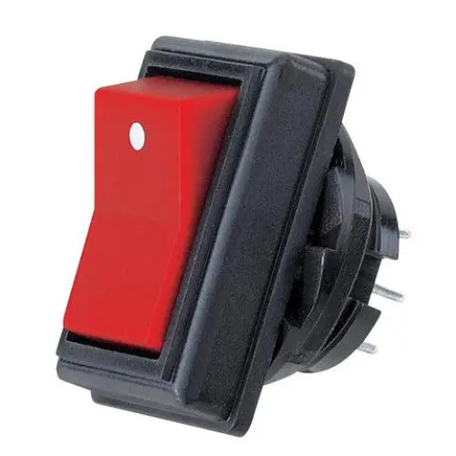 R13-49B-05 - Rocker Switch 2P2t 10A On-None- On 125V Sol 17.6Mm Red 1