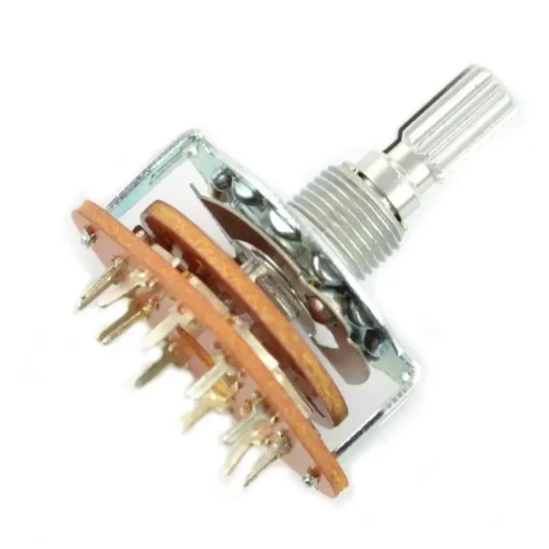 Swbra-003004 - Rotary Switch 3P4t Non-Shorting Sol 24Mm 1/4In Split Knurl Shaft 1