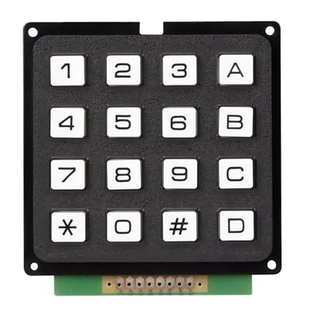 16Key - Keypad 4X4 Keys 24Vdc 20Ma Blk With Wht Keys 2.7X2.7X.6In 1