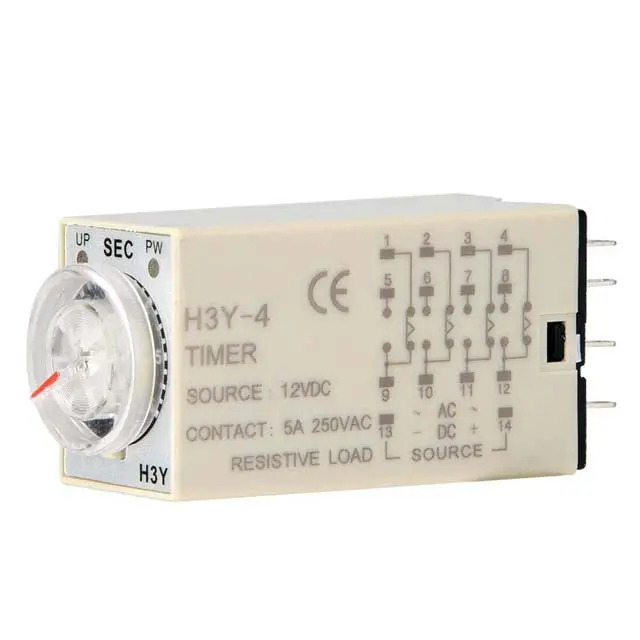 H3y-4-3H-100-120Vac - Timer Ac 120V On-Delay 0-3Hr 4P2t 14P Sol/Skt 3A/250Vac 1