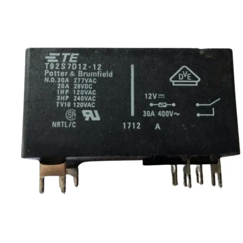 T92s7d12-24 - Relay Dc 24V 30A 2P1t 6P Qt No 30A/277Vac 1