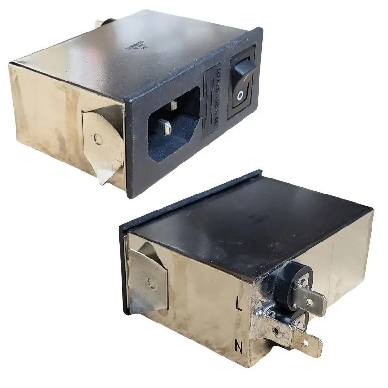 Pm2b-6 - Ac Filter Emi 6A 115/250V Plug Snap Qtab W/Switch And Fuse Block 1