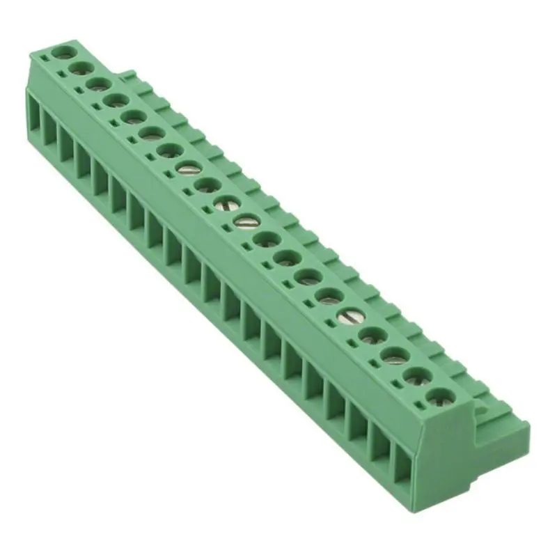 1754805 - Term Block 20P Clamp Ra 5Mm Fem Pluggable Grn 1
