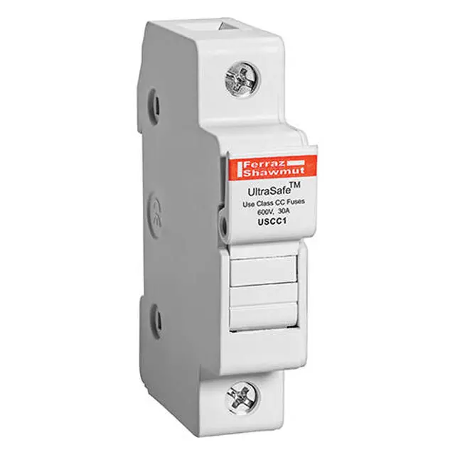 Uscc1 - Fuse Holder 30A 600Vdc/600Vac Din Rail Class Cc Pressure Plate 1