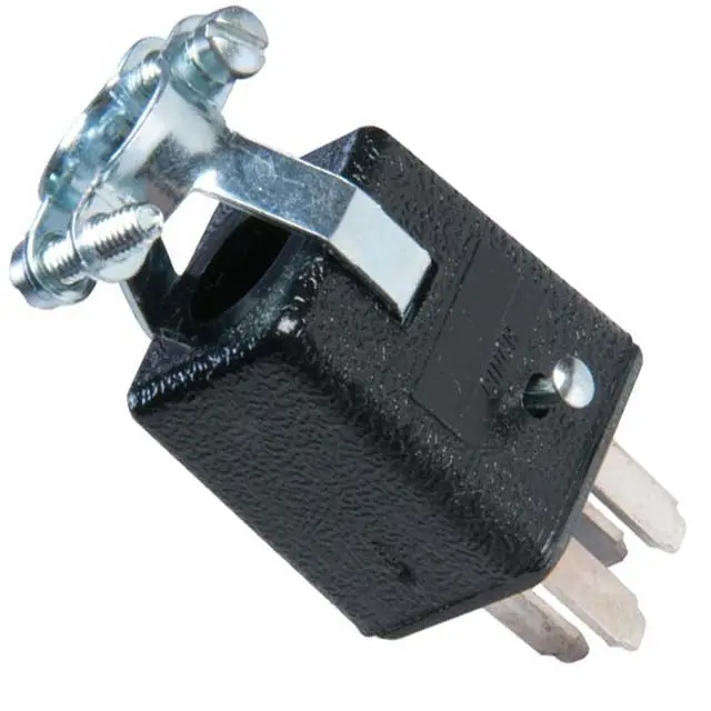P-304-Cct-L - Jones Plug 10A 250Vac 4P Sq Blk With Strain Relief 1