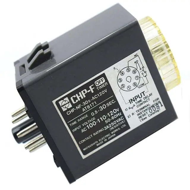 Chp-Nf-1S-Ac120v - Timer Ac 120V Off-Delay 0.1-1Sec Rnd 2P2t 8P 3A/110Vac 1