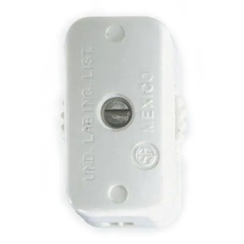 752-423-3W - Lamp Cord Switch Inline 1P1t Wht 6A/125Vac 3A/250Vac 1
