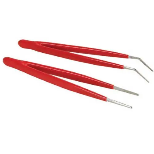 Vttw5 - Tweezer Metal 6In W/Plast Sleeve Bent/Straight Nose 2Pcs/Set 1