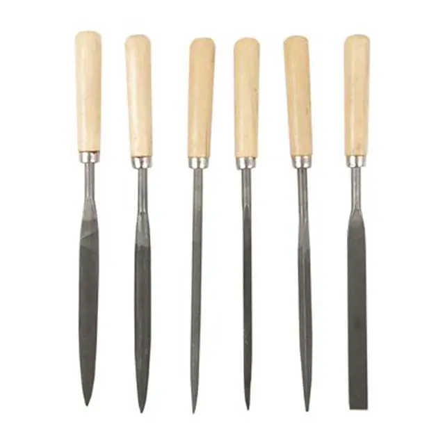 Chif006 - File Mini 6Pc/Set 6.7Inch Assorted W/Wood Handle 1