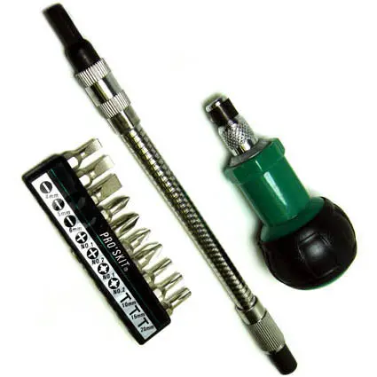 800-076 - Screwdriver Multibit 10 In 1 Flexible Ratchet Handle 7.5In 1
