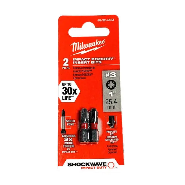 48-32-4433 - Pozidriv Bit #3X1in  (2 Pcs/Pkg) 1