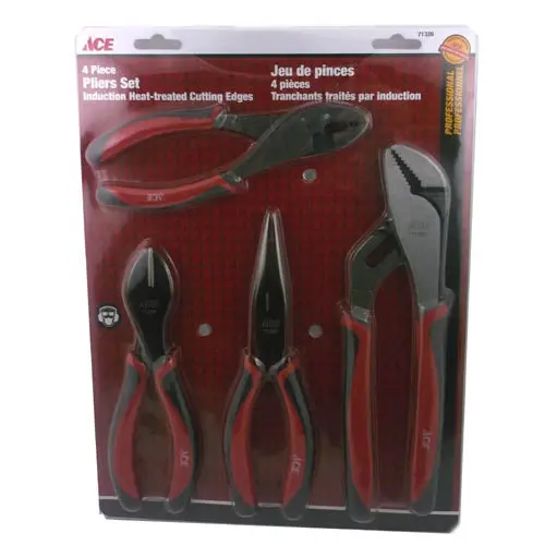 71326 - Plier Set Assorted 4Pc/Set Slipjoint/Nose/Diagonal/Linesman 1