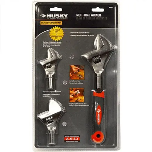 90381 - Wrench Adjustable 10In 8In 6In 1.25/1/0.75In Jaw Opening 3In1 1