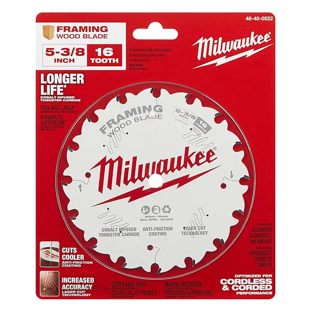 48-40-0522 - Saw Blade 5-3/8In 16T Framing Wood Cutting Circular Blade 1