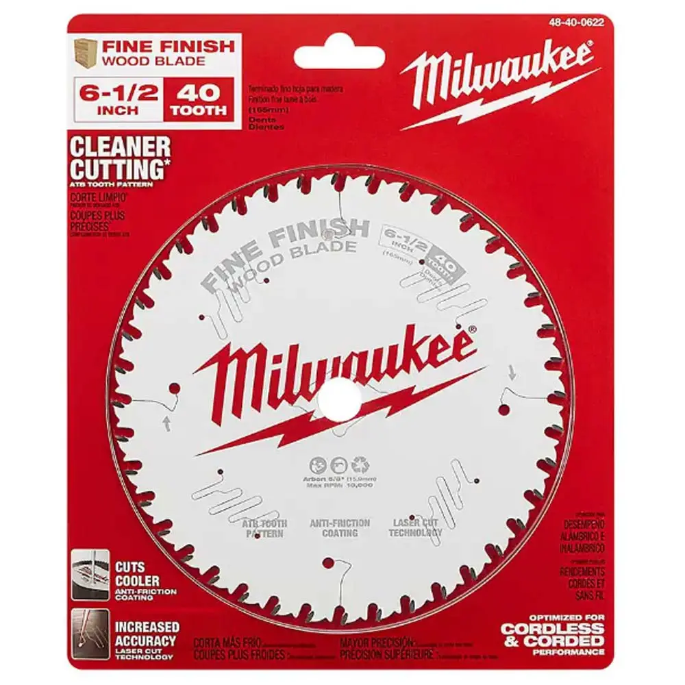 48-40-0622 - Saw Blade 6.5In 40T Fine Finish Wood Cutting Circular Blade 1