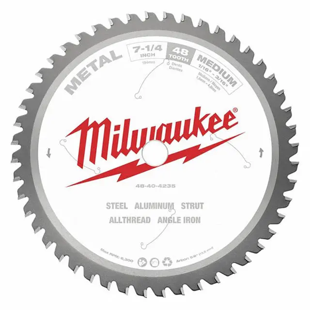 48-40-4235 - Saw Blade 7.25Inx48t 5/8In Arbor For Cutting Aluminum Steel 1