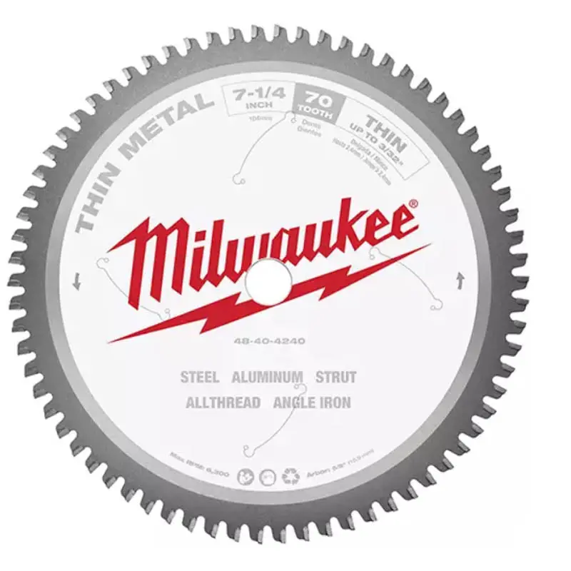 48-40-4240 - Saw Blade 7.25Inx70t 5/8In Arbor For Cutting Steel Aluminum 1