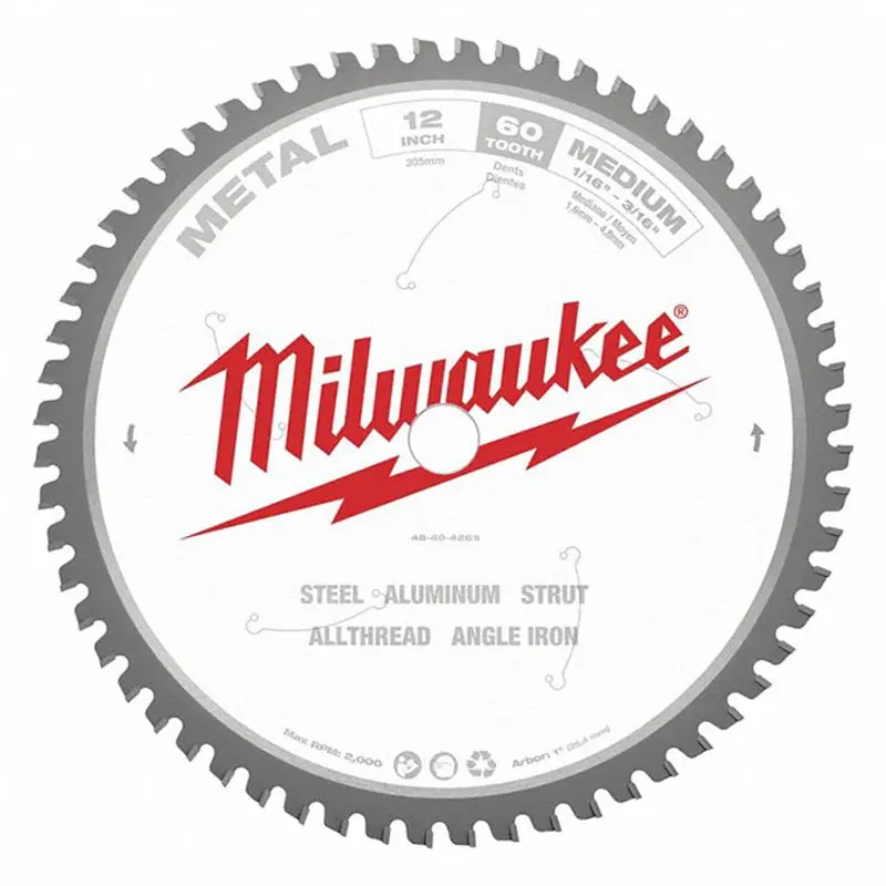 48-40-4265 - Saw Blade 12Inx60t 1In Arbor For Cutting Aluminum Steel 1